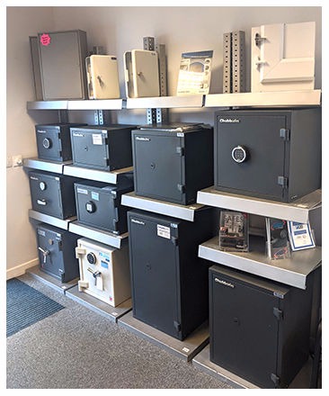Alcester Locks photograph of safes on display